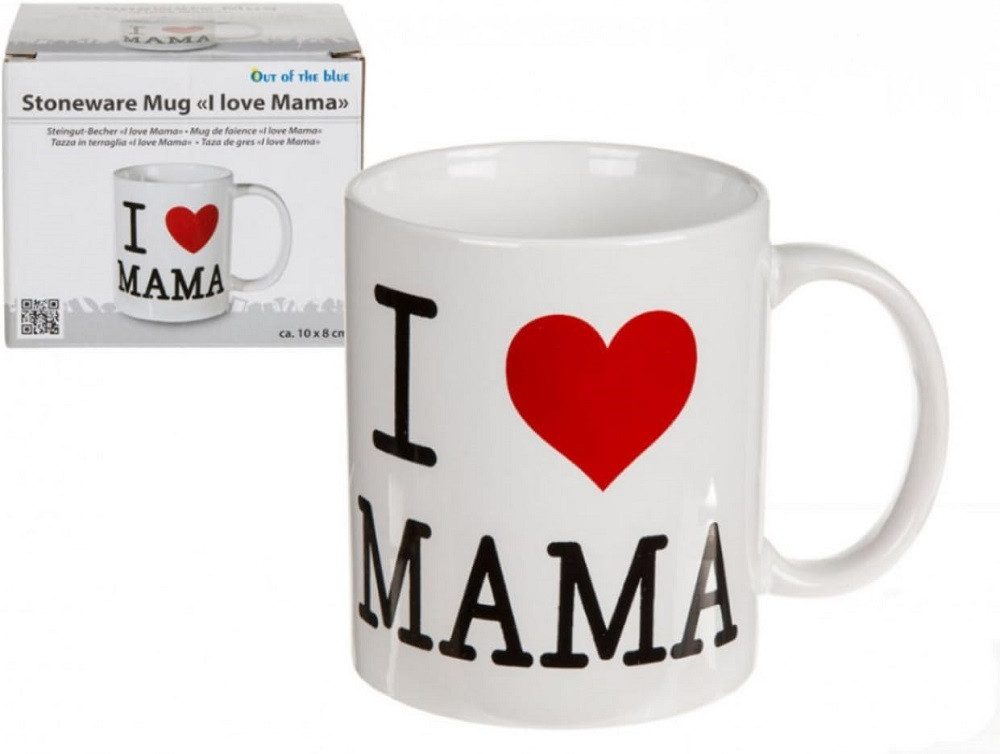 Out of the Blue Becher Mama, Steingut, "I Love Mama", Muttertag, Geschenke, 1-tlg., Steingut, Ideal als Geschenk zum Geburtstag, Valentinstag, Muttertag