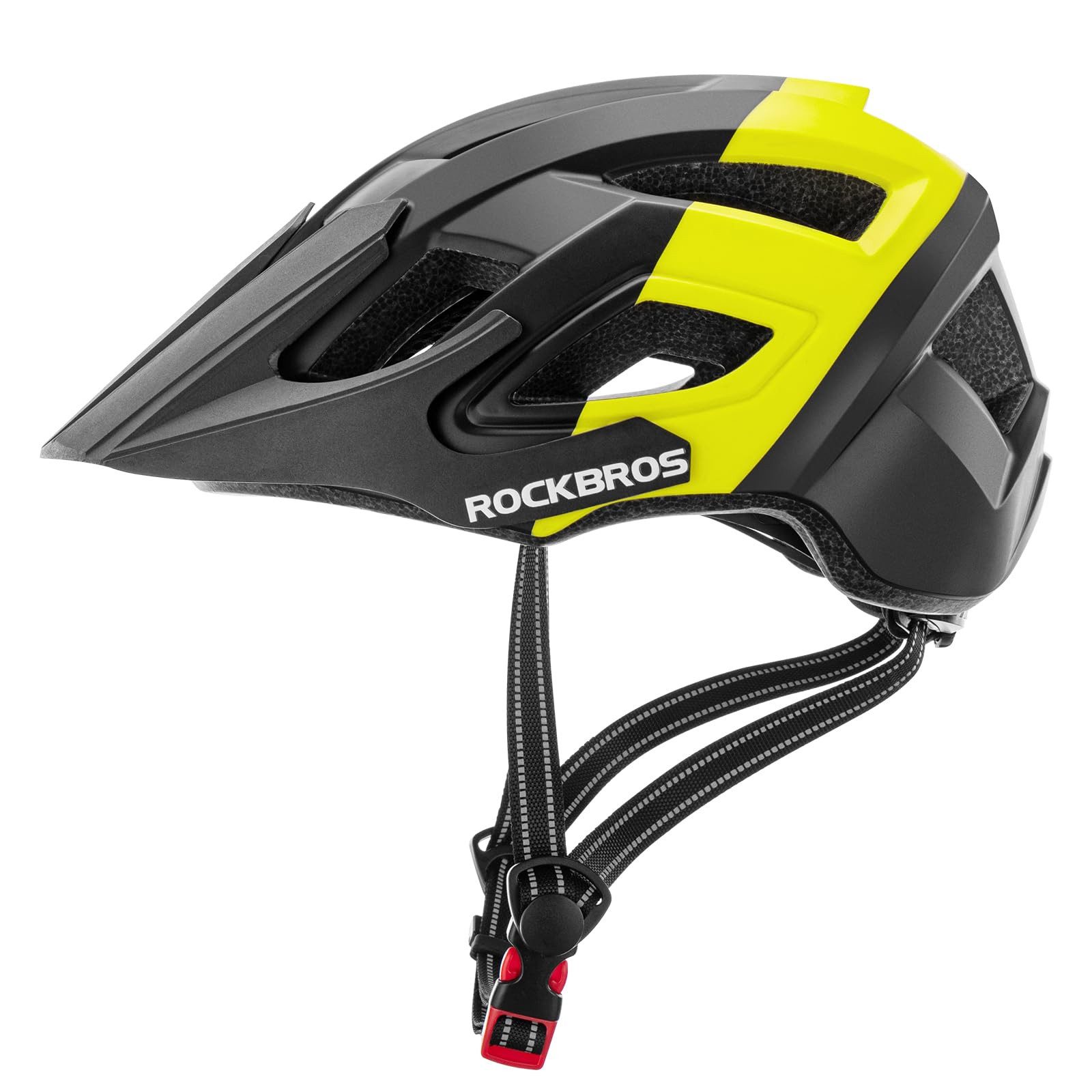 ROCKBROS Fahrradhelm Fahrradhelm Sicherheitshelm Radhelm (Mountainbike und Straßenrad Zubehörteile, Einheitsgröße 56-62 cm), Integriertes Visier schützt