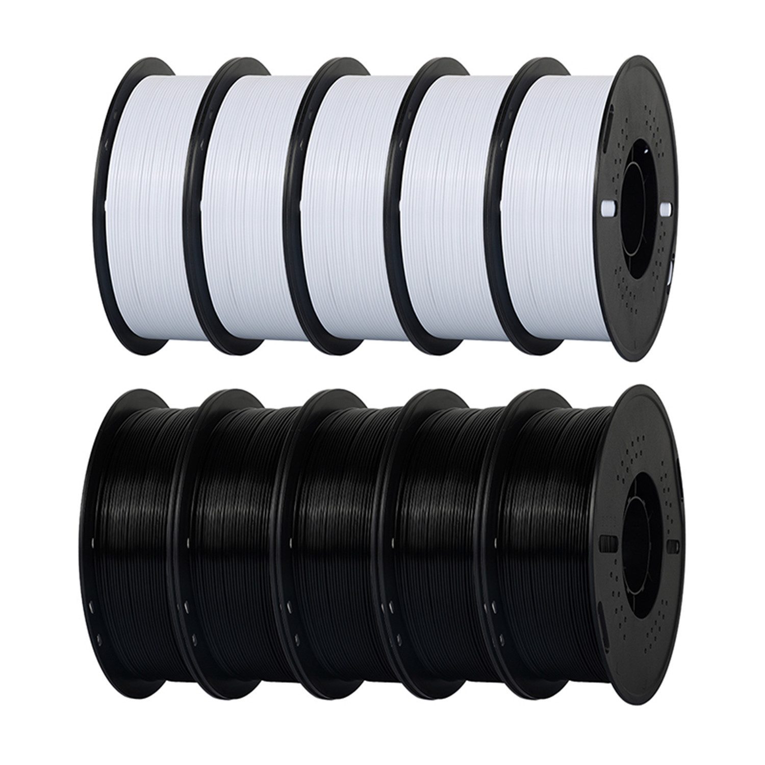 KINGROON Filament PETG 3D-Drucker Filament 1,75 mm 10 kg Schwarz & Weiß, 3D-Druckmaterialien Hohe Festigkeit, Einfach zu Drucken