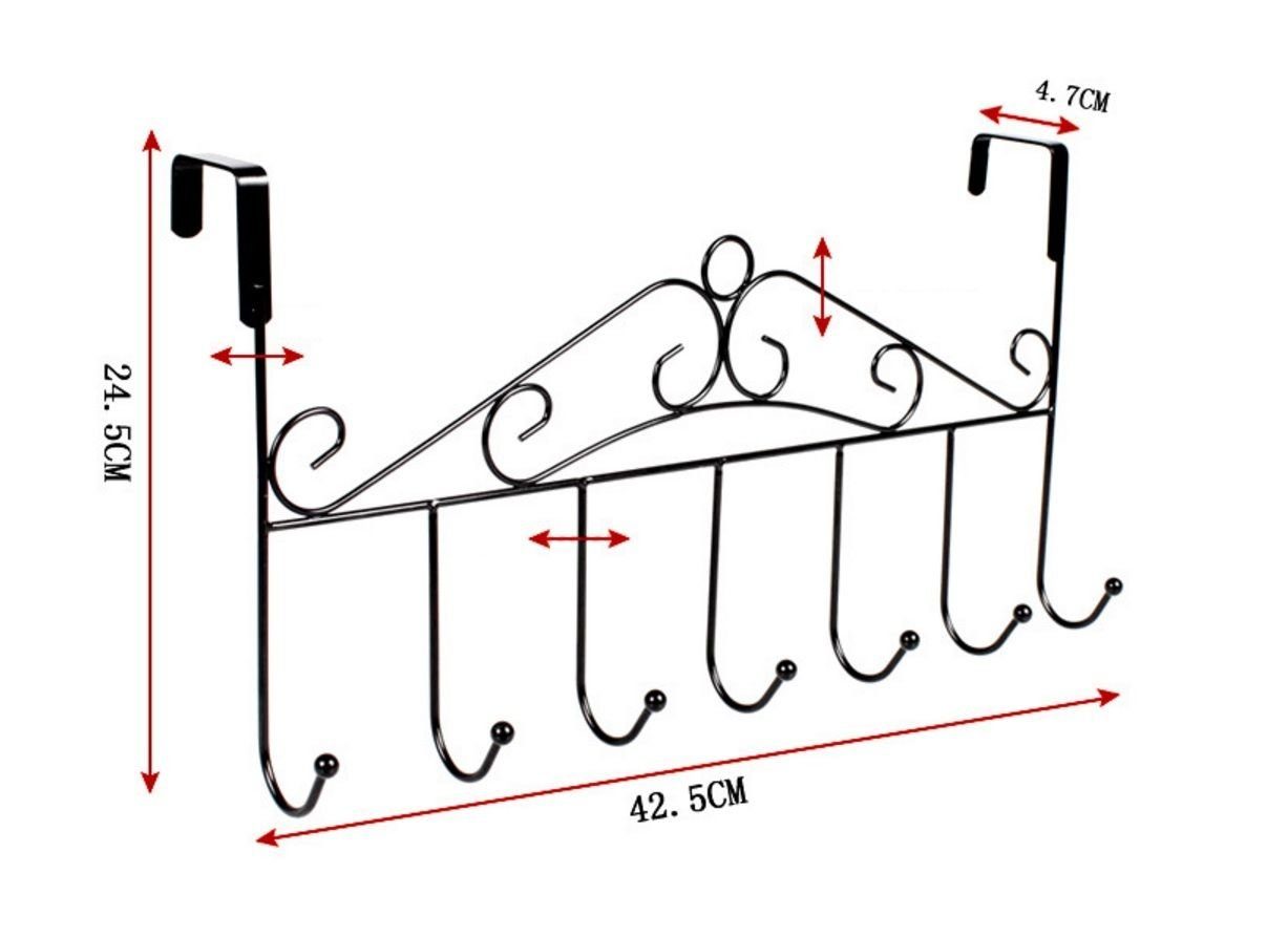 BAYLI Türgarderobe 42,5cm Türgarderobe Metall für Montage über der Tür, Kle günstig online kaufen