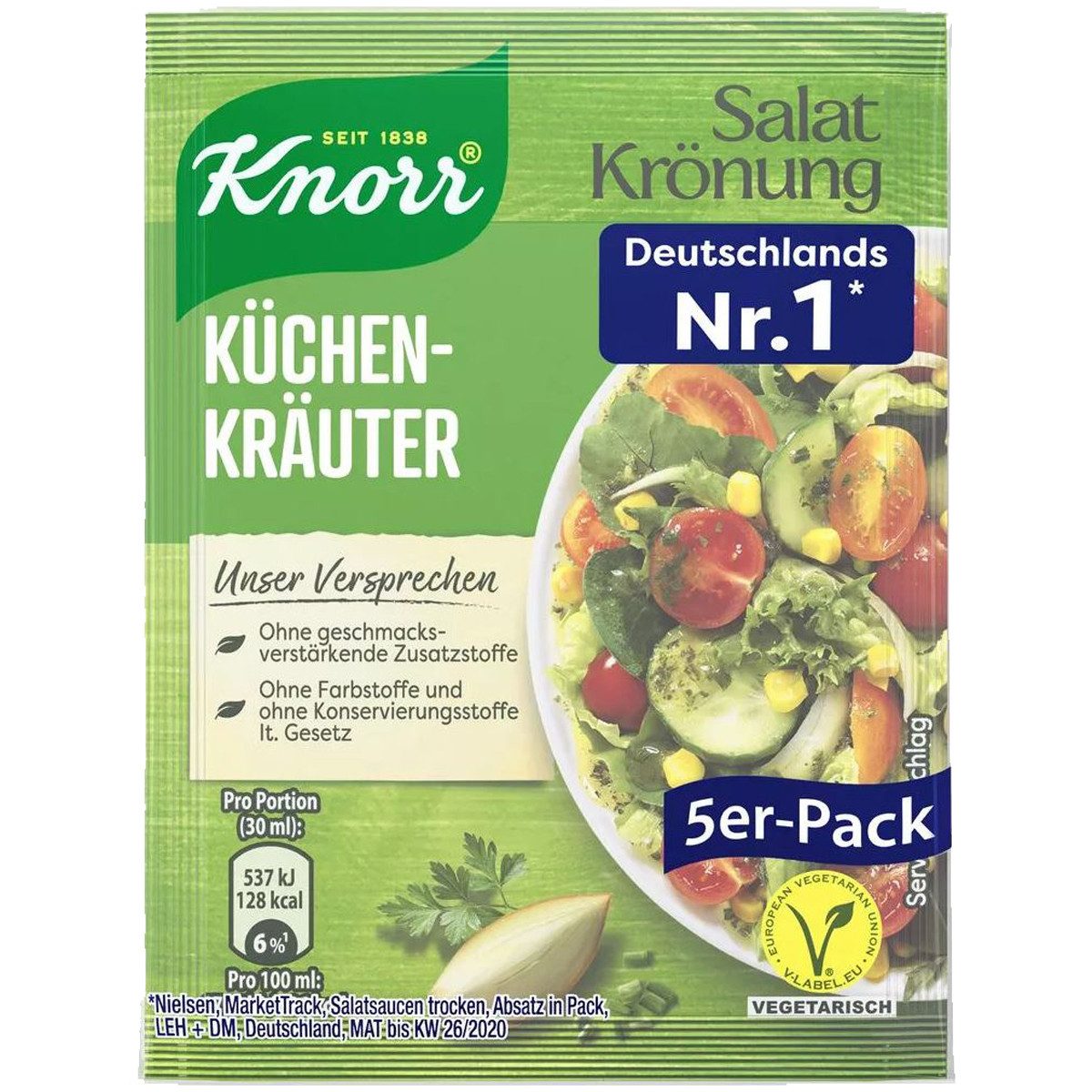 Knorr Saucen, Knorr Salatkrönung Küchen Kräuter klares Salat Dressing 5x 8g 5er