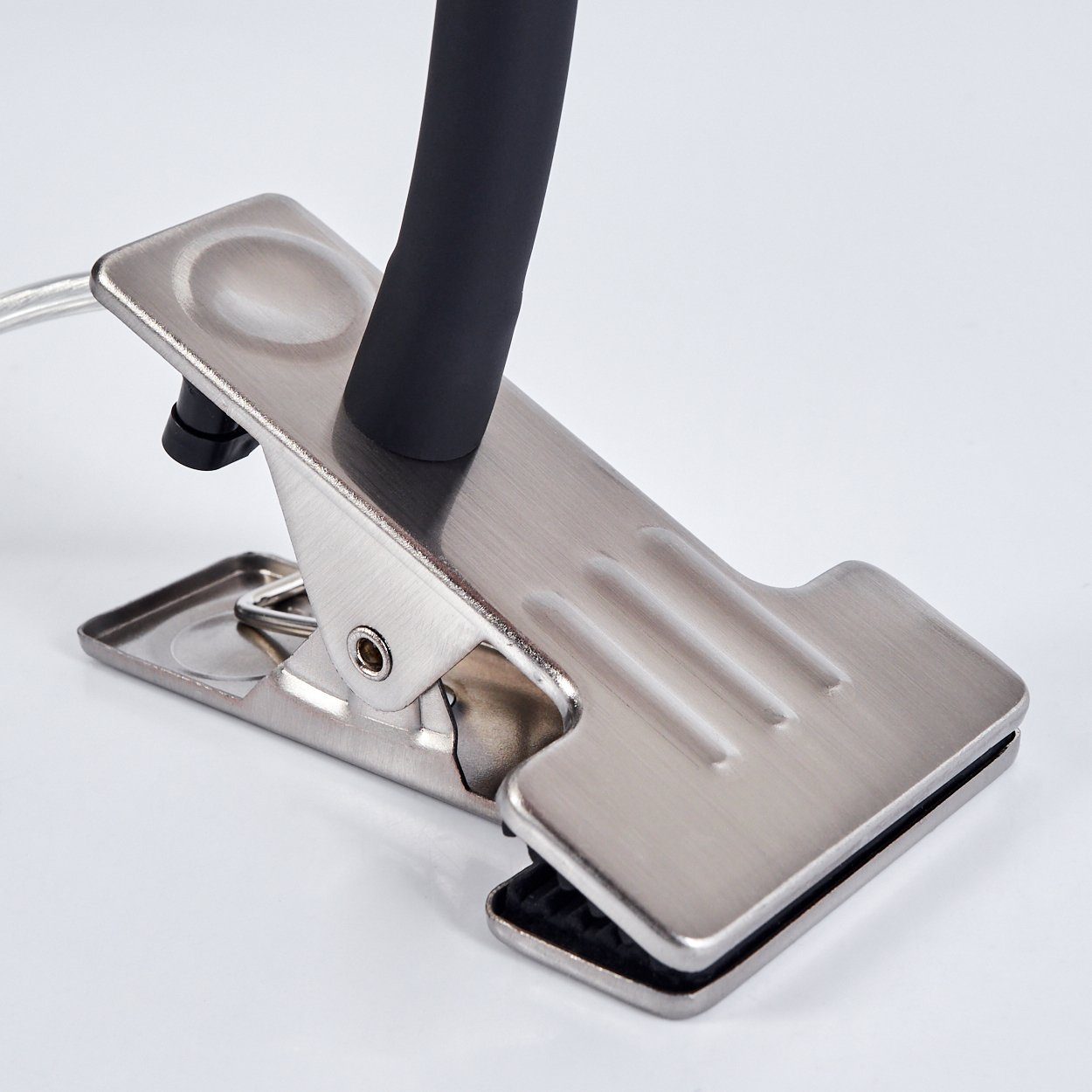 hofstein Klemmleuchte »Gambellara« moderne Klemmlampe aus Metall in Nickel-matt/Schwarz, ohne Leuchtmittel