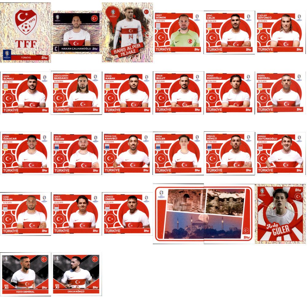Topps Sammelkarte UEFA EURO 2024 Germany - Sammelsticker - Mannschaftspaket - Türkei