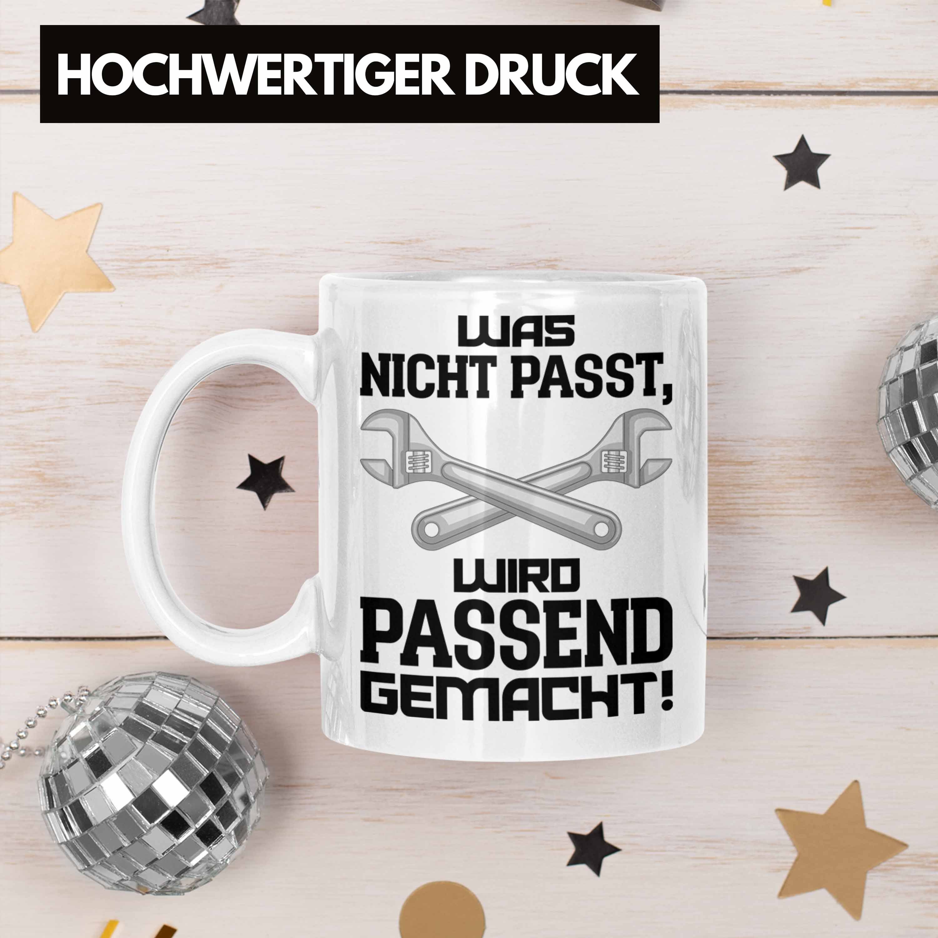 Mechatroniker Spruch Weiss Handwerk Mechaniker für KFZ Kaffeebecher Handwerker Trendation Tasse - mit Trendation Tasse Geschenke