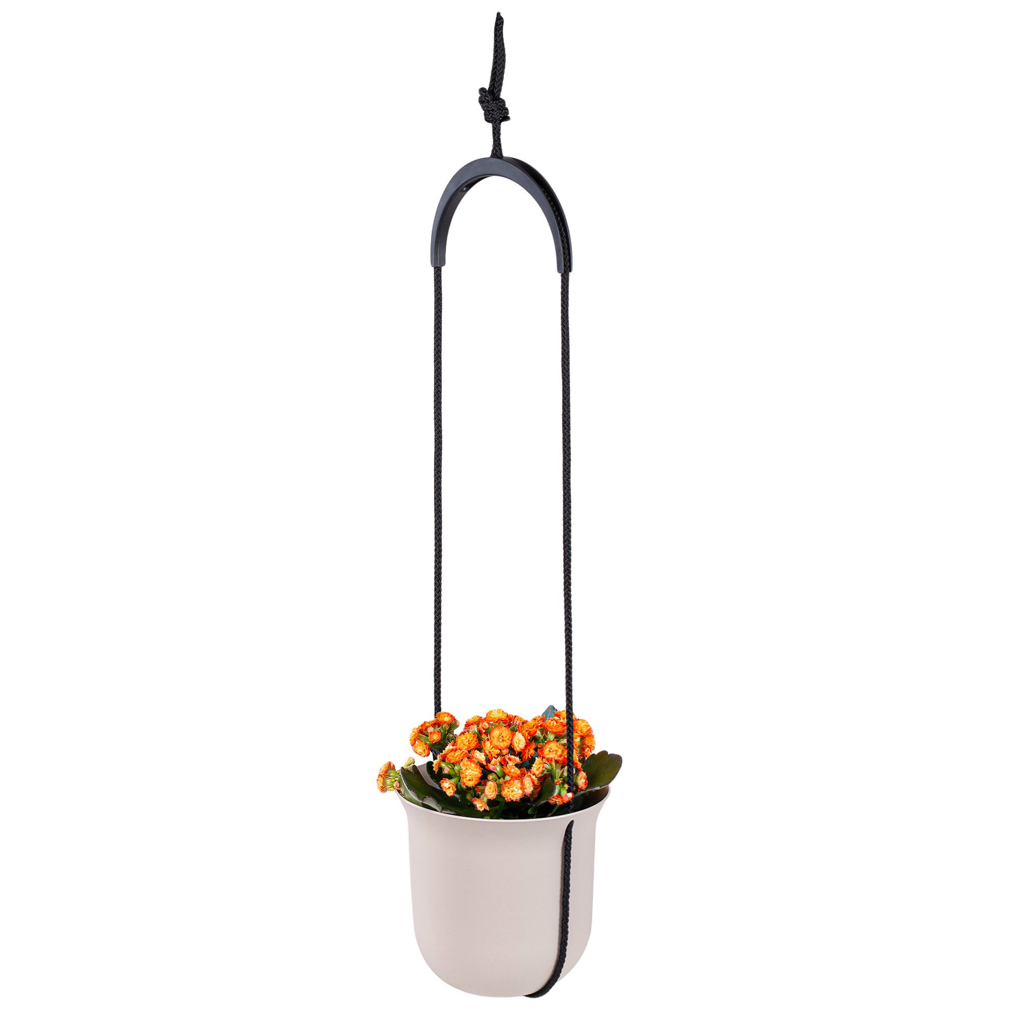 KONZEPT Blumenampel 2,3 L, Ø 18 cm, für Hängepflanzen, Balkon-Deko & Innenbereich, Aus Kunststoff, UV- & wetterfest, Farbstabil, Leicht