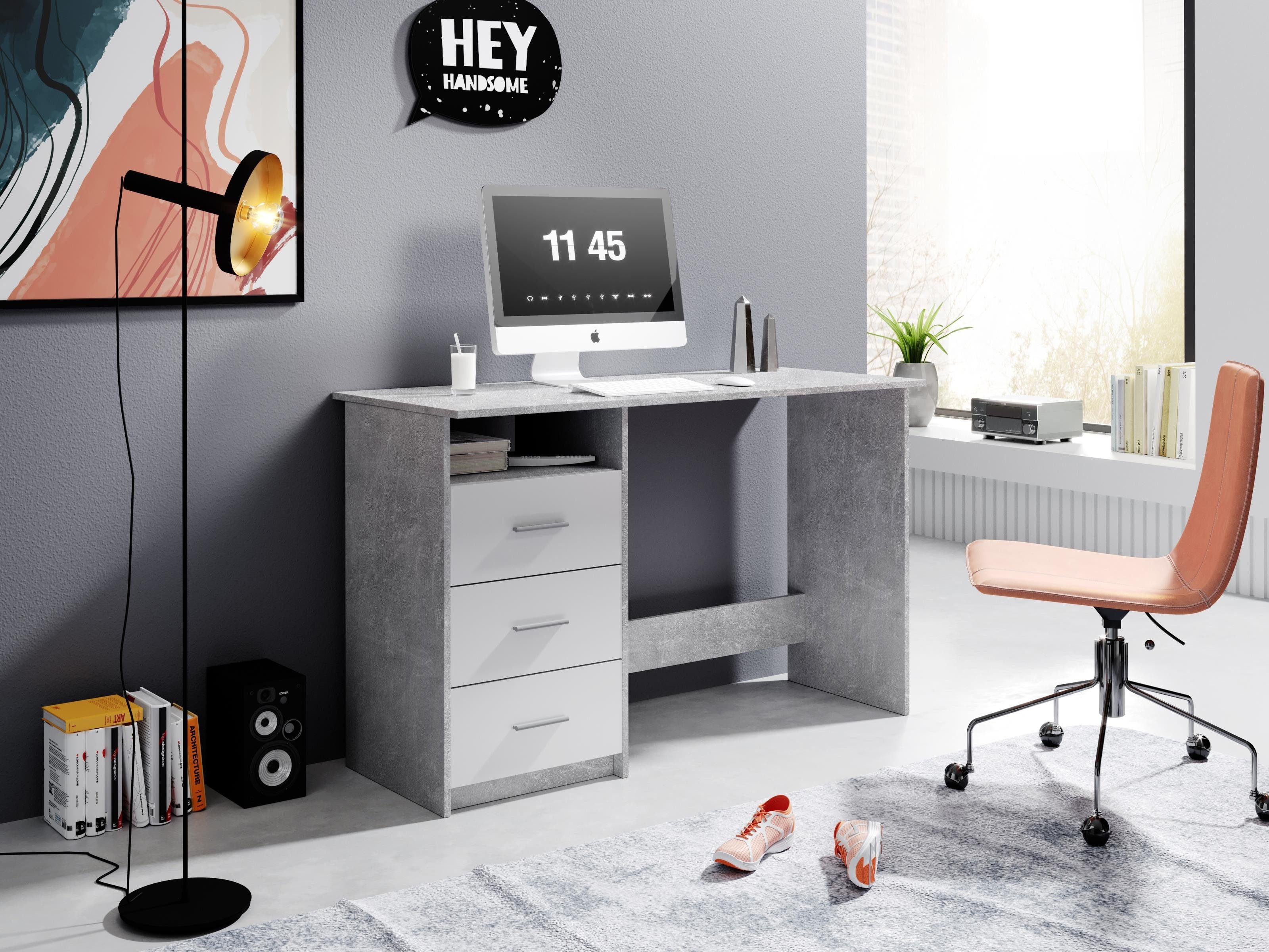 PREISBRECHER Schreibtisch Schreibtisch >Mack< - 123x76x50cm günstig online kaufen
