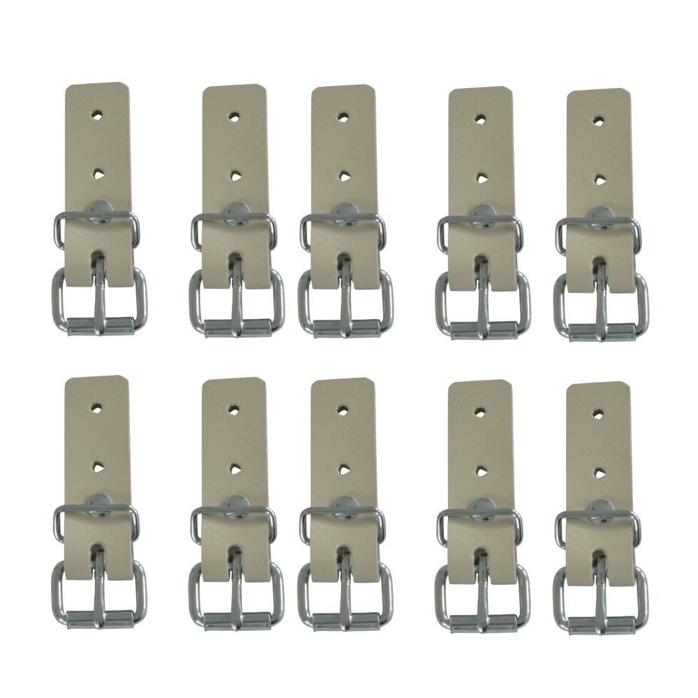 Anhänger 10 Stück - Schnallkappe mit Rollschnalle, beige, Vers. 2