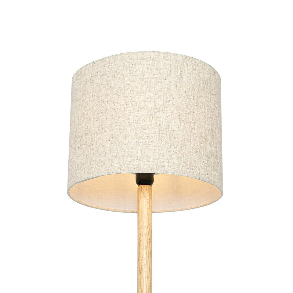 Qazqa Stehlampe Mels, ohne Leuchtmittel, E27, Naturel, Landhaus, Holz, 1-fl günstig online kaufen