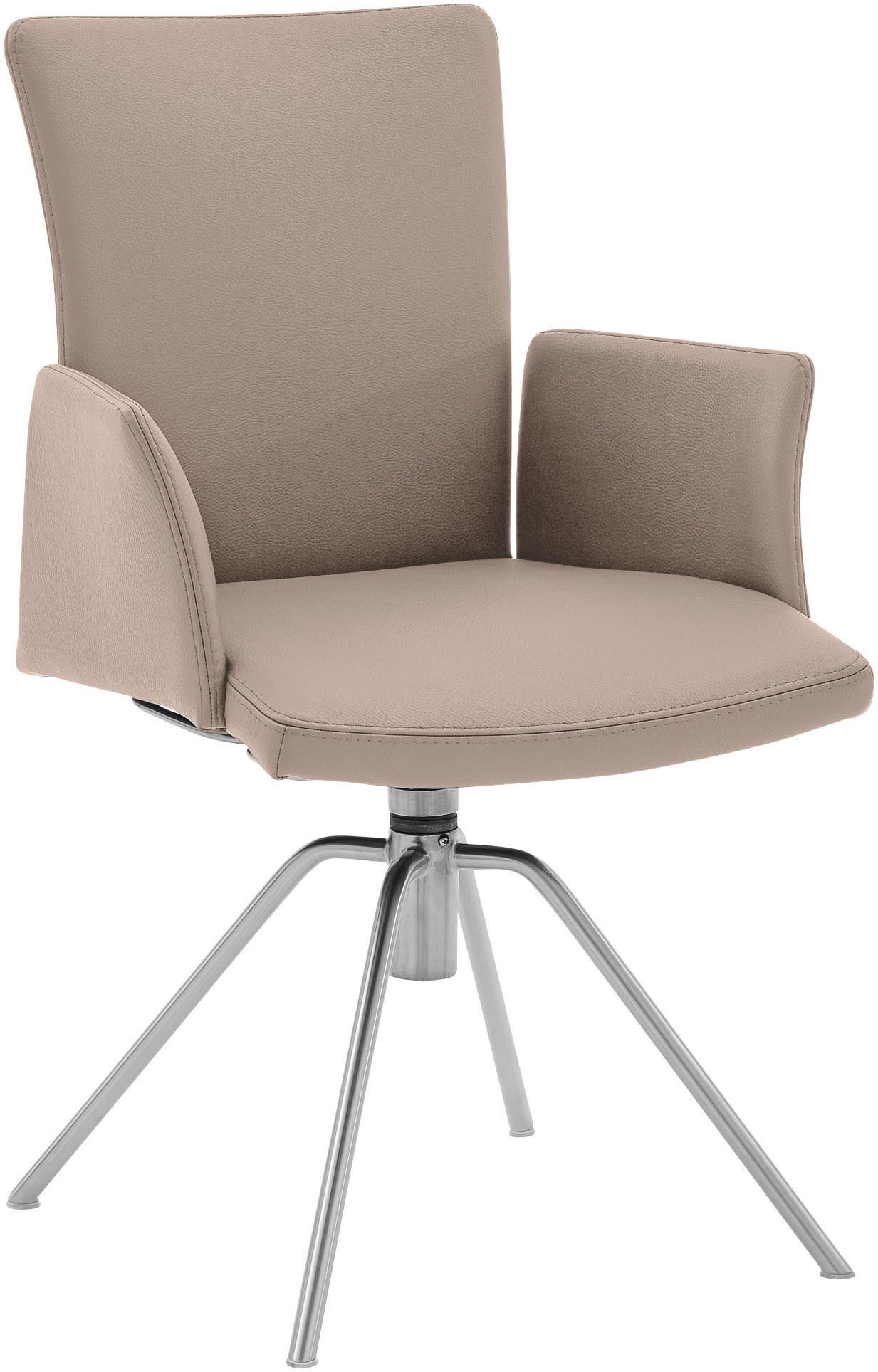 Musterring Armlehnstuhl Helmond 6710 (Packung, 1 St), Drehgestell Edelstahl, inkl. Rückholfunktion, geschlossene Armlehne