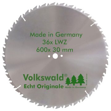 Volkswald Kreissägeblatt Volkswald ® HM-Kreissägeblatt LWZ 600 x 30 mm Z=36 Naturholz Brennholz, Echt Originale Volkswald® Made in Germany