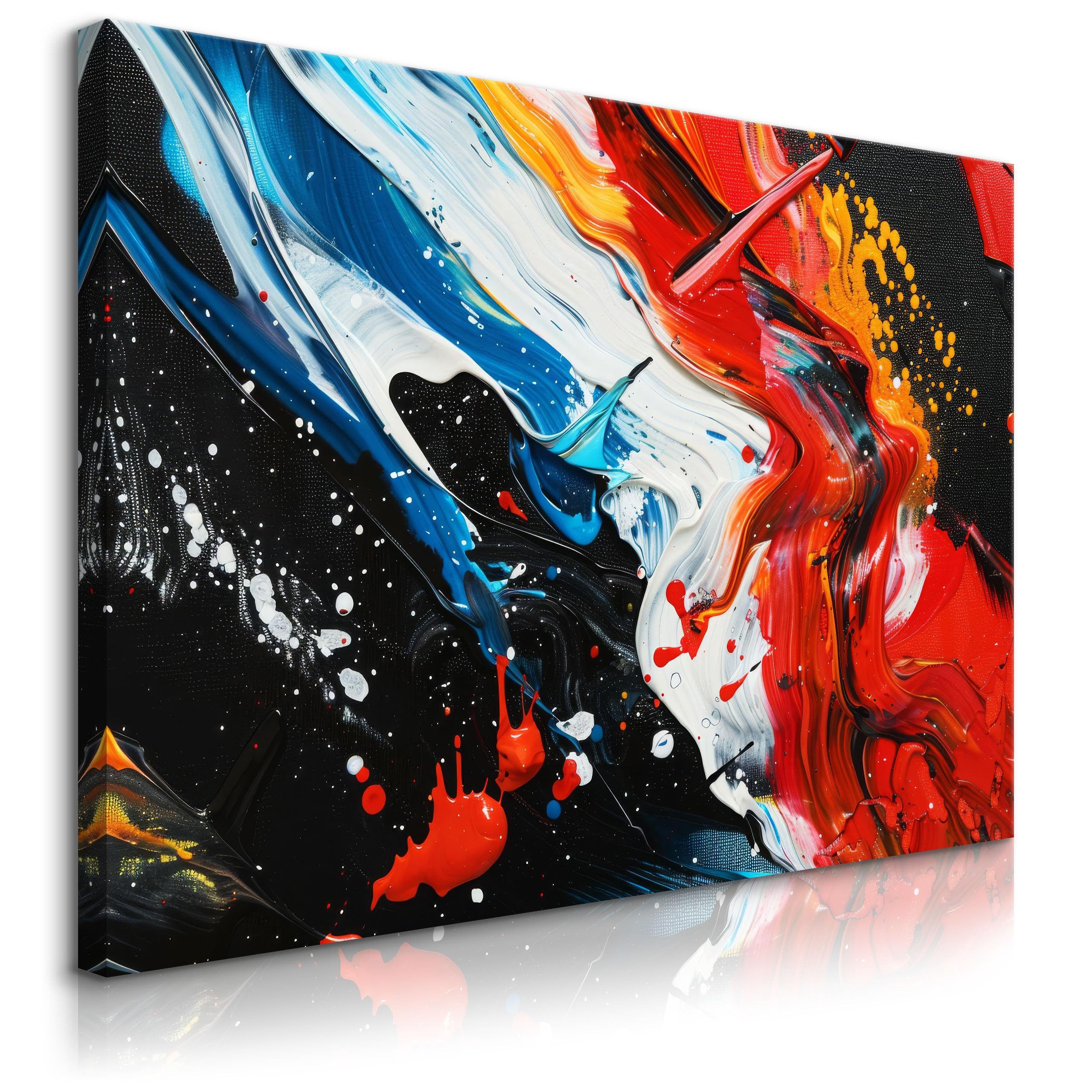Muralo Leinwandbild Abstrakt – Leinwandbild Wandbild Kunstdruck Wohnzimmer, Abstrakt (1 St), Abstrakte Bunte Farbe, 30 x 20 cm, aufhängefertig