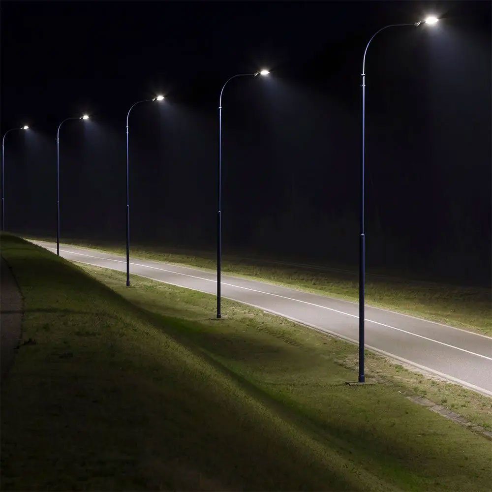 etc-shop LED Außen-Stehlampe, LED-Leuchtmittel verbaut, 2x Straßenlaterne fest Straßenlampe Tageslichtweiß, LED Straßenbeleuchtung