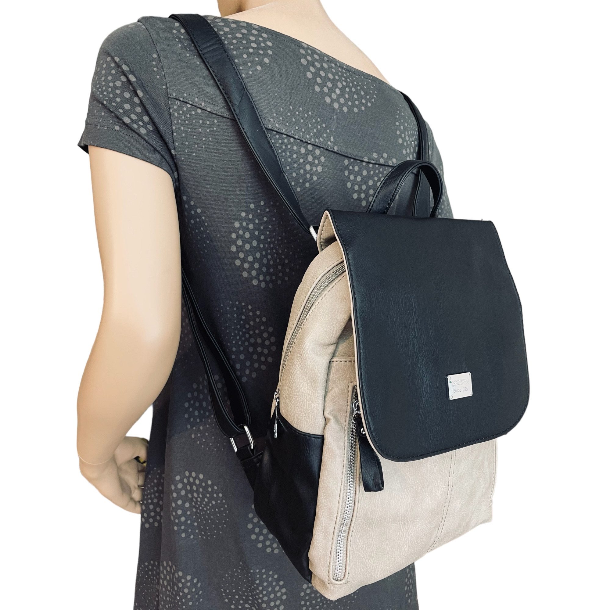 Taschen4life Rucksack Damen Rucksacktasche D5655, 2in1 Rucksack & Umhängetasche, Multifunktionstasche