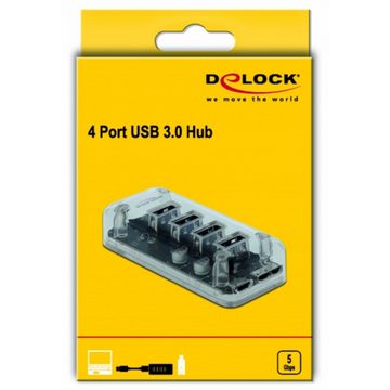 Delock Externer USB 3.0 Hub mit 4 Ports USB-Kabel