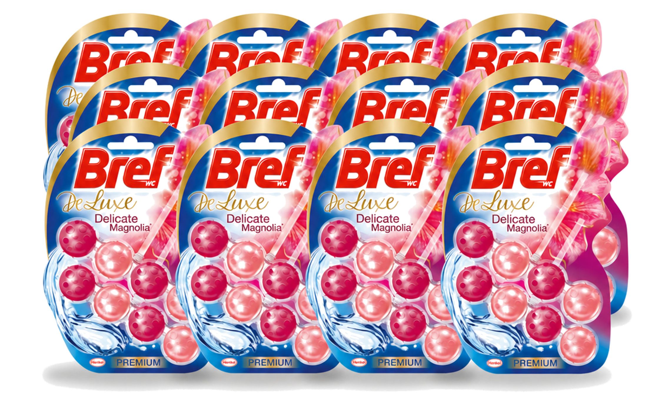 Bref Power WC-Duftspüler Deluxe Magnolia WC-Duftspüler 2 Stück - Vorteilspackung - 12 Stücke (12-St)