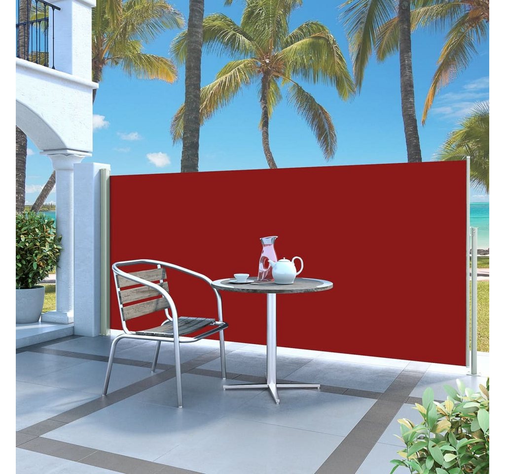 Thumbnail - vidaXL Seitenmarkise Sichtschutz Windschutz Ausziehbar 140x300 cm Rot