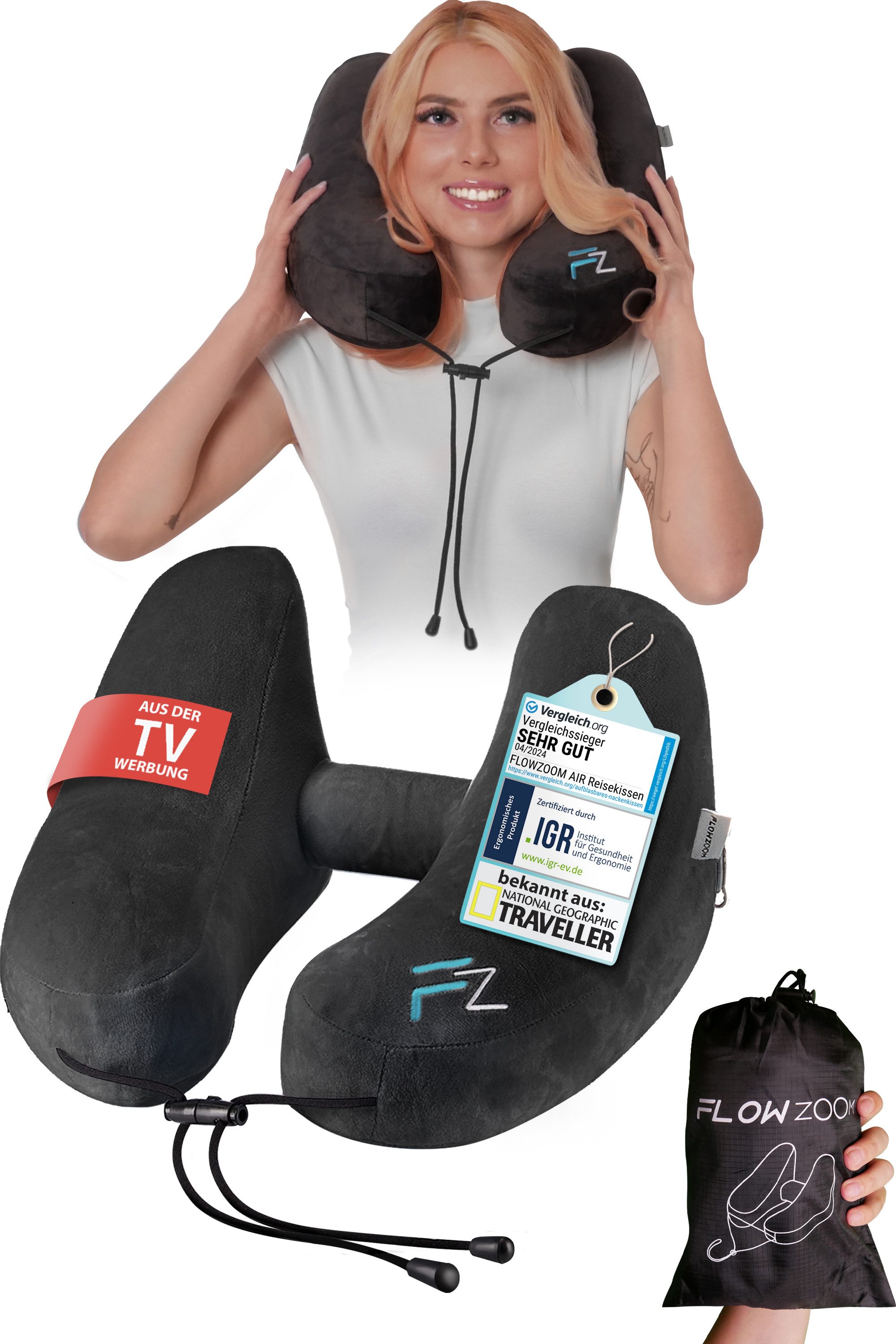 FLOWZOOM Nackenhörnchen AIR Nackenkissen aufblasbar - günstig online kaufen