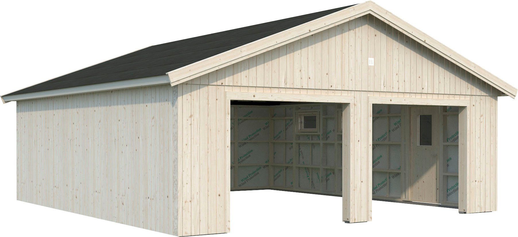 Palmako Garage Andre, BxTxH: 712x785x357 cm, ohne Tor, natur | Garagen