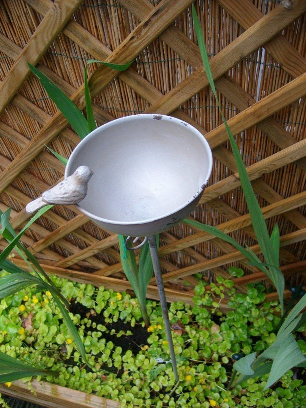 Deko-Impression Vogeltränke Vogeltränke auf Stab, Futterstelle, Gartenstab, Gartenstecker, Eisen