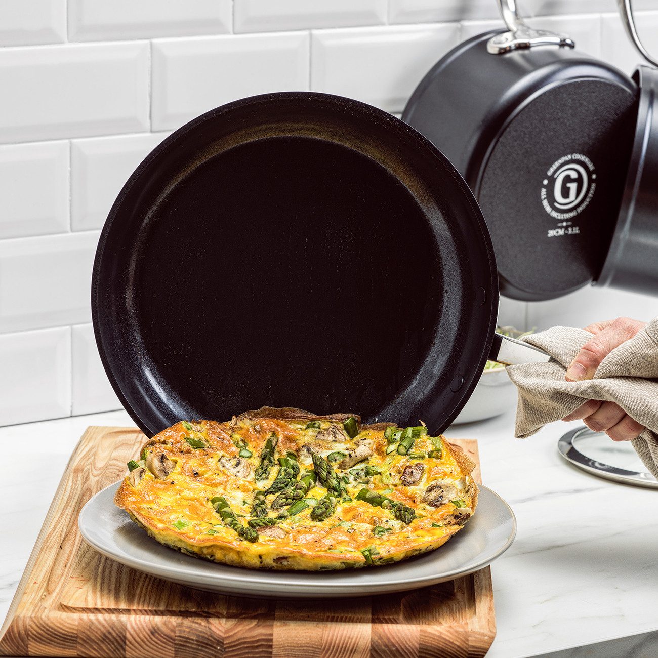 GREENPAN Bratpfanne Barcelona Pro Bratpfannenset 24+28cm schwarz Keramik Antihaft, Aluminium, Kratzfest, Keramik, alle Herdarten, Backofengeeignet, Ø 24 & 28 cm