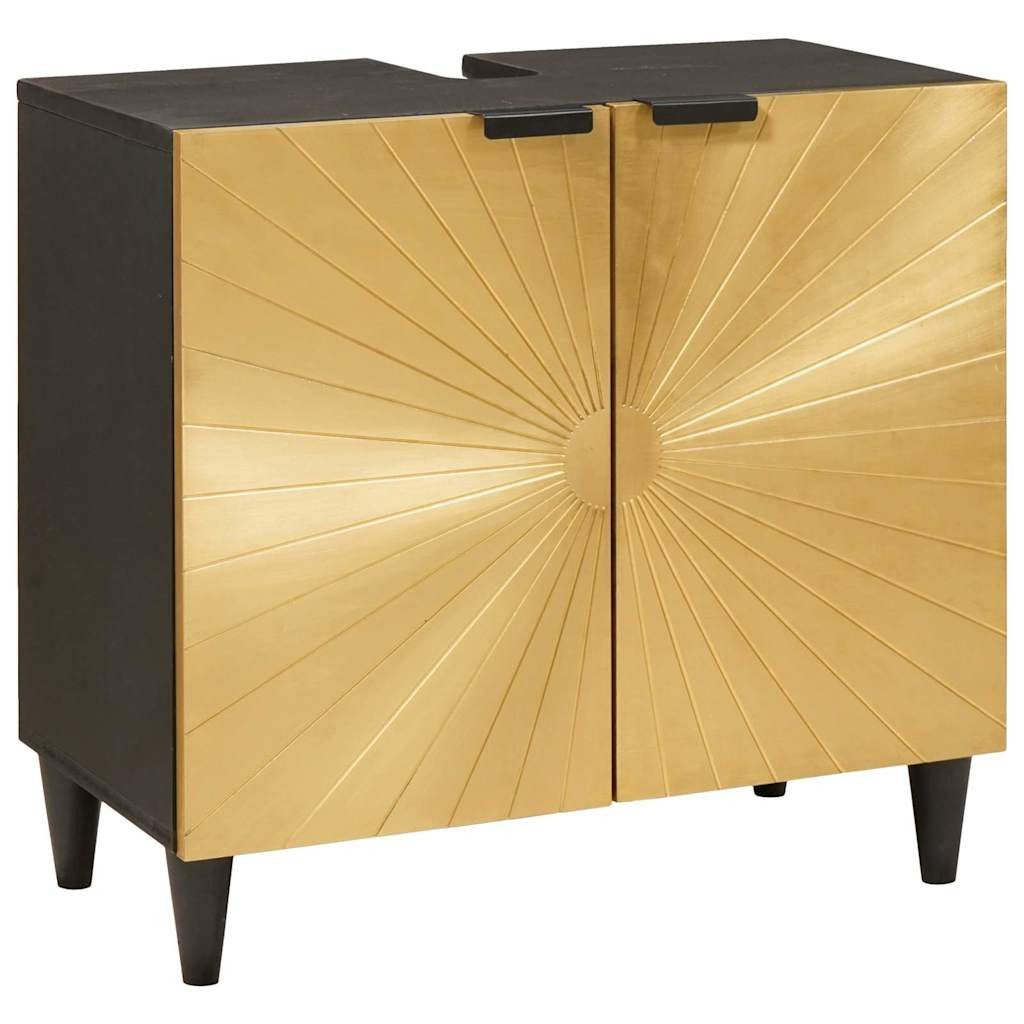 vidaXL Badezimmer-Set Spülenschrank mit Regal Schwarz günstig online kaufen