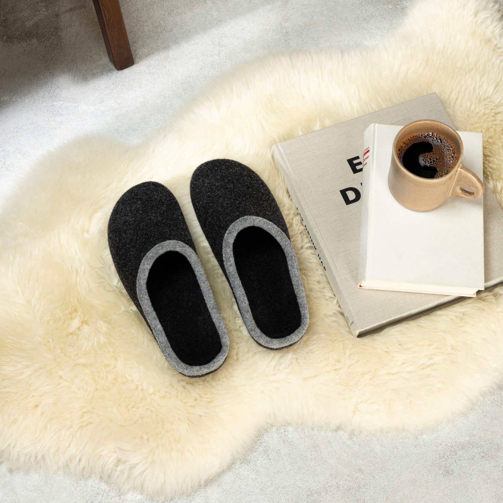 Pantoffelmann Filzclogs mit Fußbett Filzhausschuhe Herren Damen Filz Clog Hausschuhe Hausschuh (1 Paar) hoher Tragekomfort, angenehme Passform