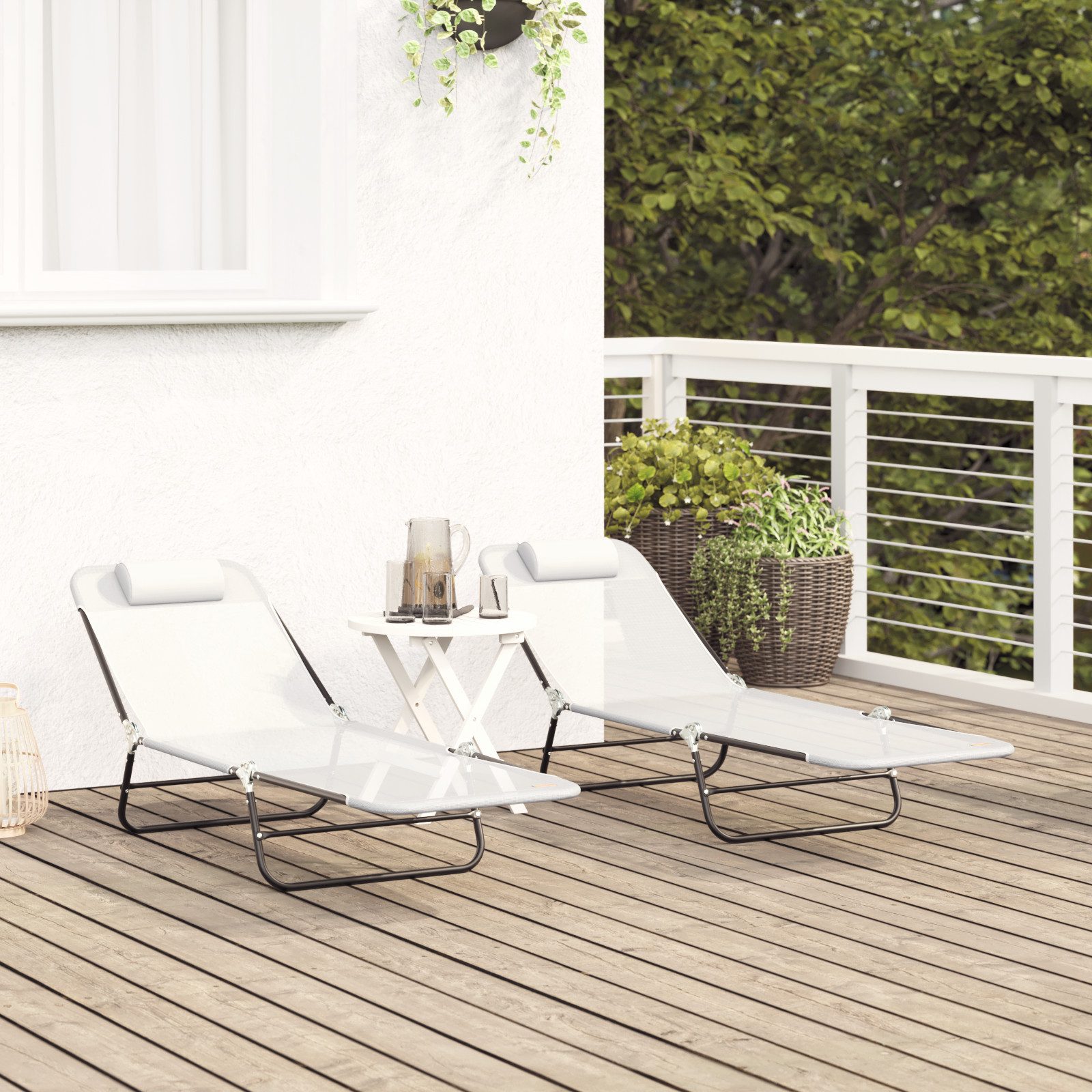 vidaXL Gartenliege Klappbare Sonnenliegen 2 Stück günstig online kaufen