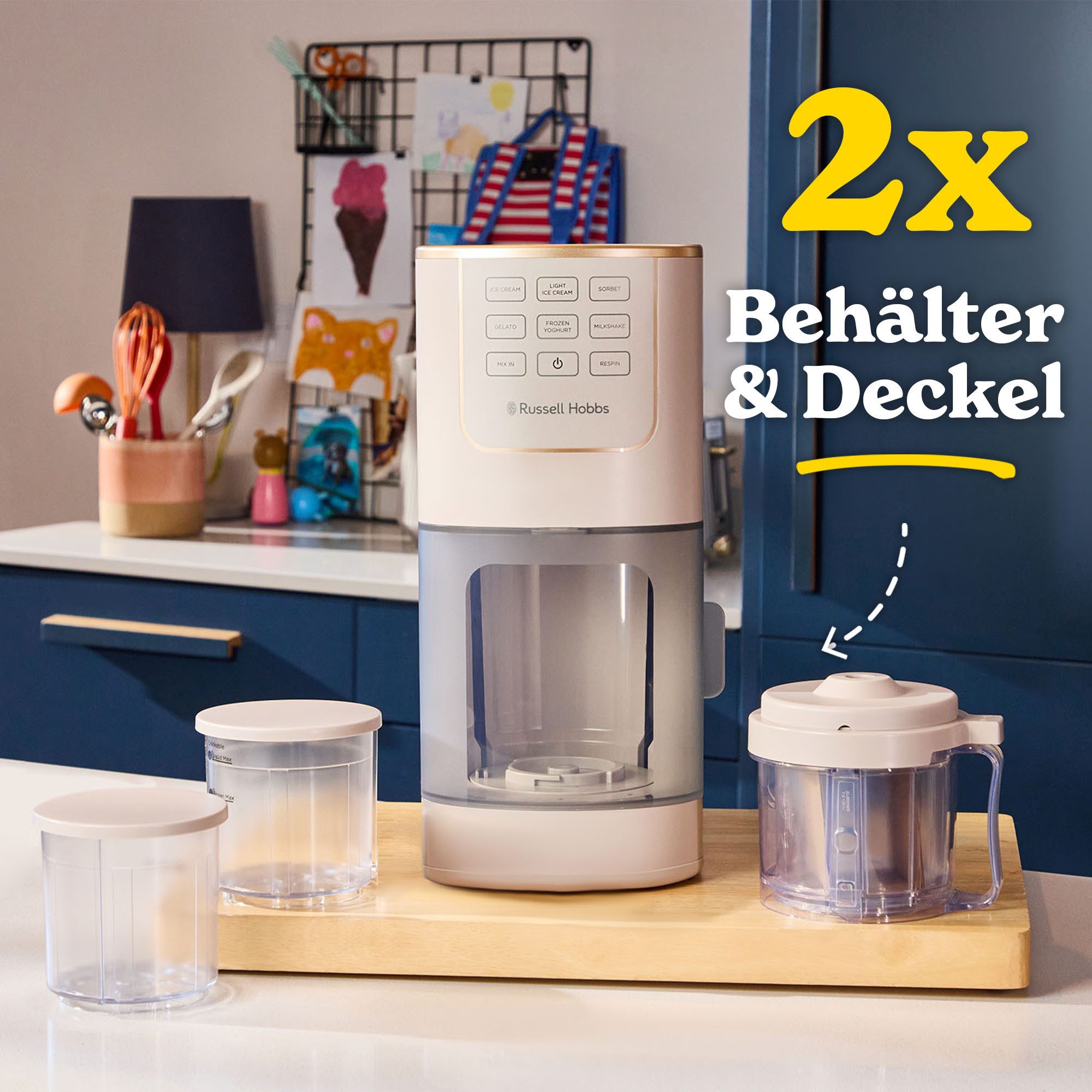 RUSSELL HOBBS Eismaschine Chilluxe 28750-56, für Eiscreme, Sorbet, FrozenYoghurt & Milkshake
