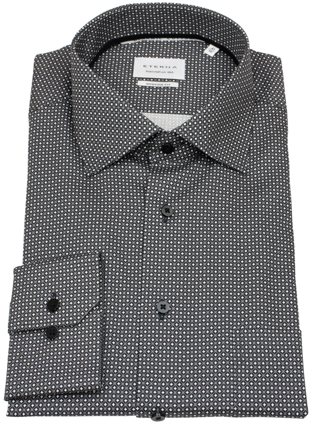 Eterna Langarmhemd Modern Fit leicht tailliert bügelfrei Kentkragen