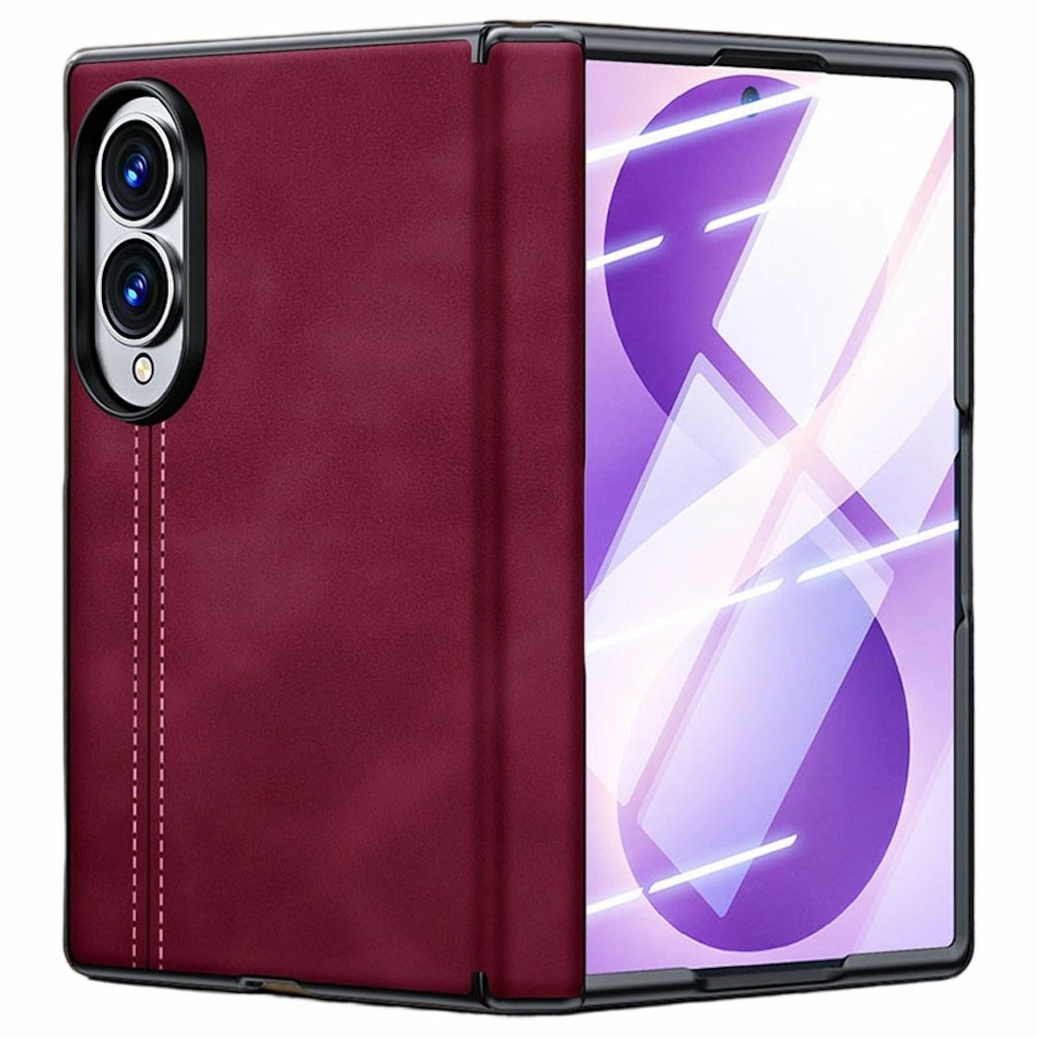 Wigento Handyhülle + 9H Schutzglas für Samsung Galaxy Z Fold8 Scharnier Schutz 7,6 Zoll, Scharnier Schutz, Integriertes Schutzglas, 360 Grad Schutz