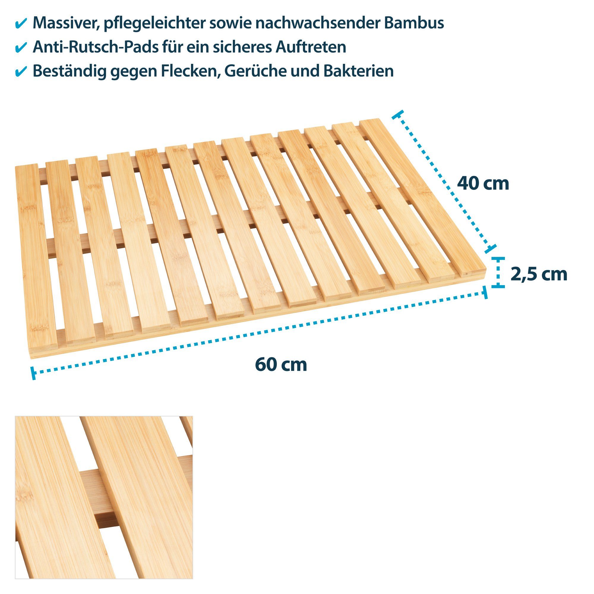 Basera® Badaccessoire-Set Bambus Dusch- und Saunarost für Innen- und Außenb günstig online kaufen