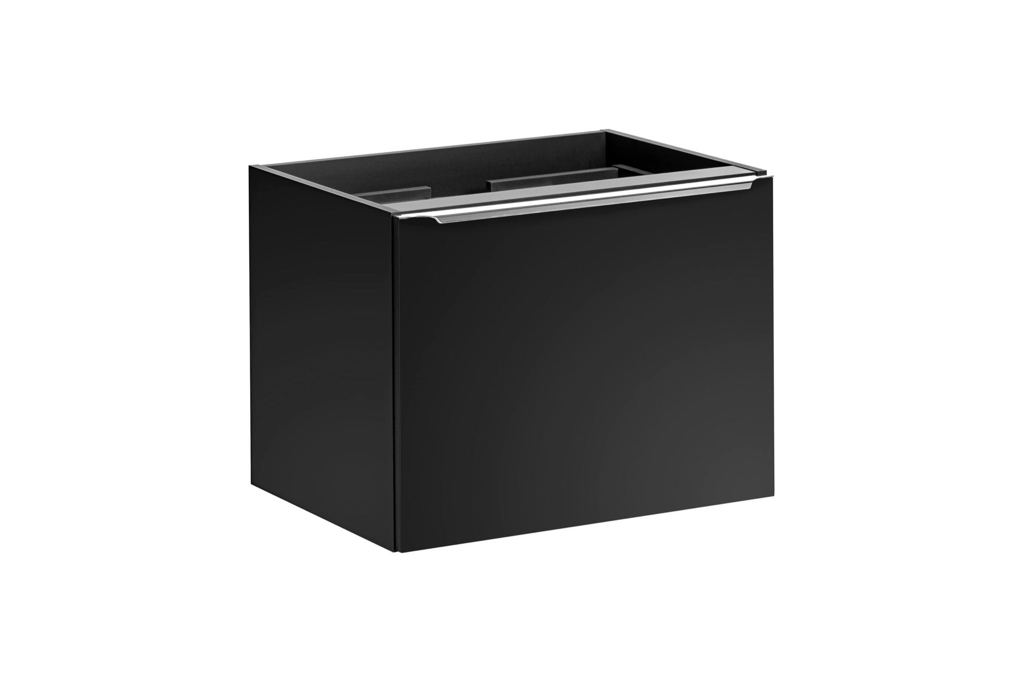 ROYAL24_MARKT Waschbeckenunterschrank Waschbeckenunterschrank Santora Schwarz matt 60×46×45,6 cm