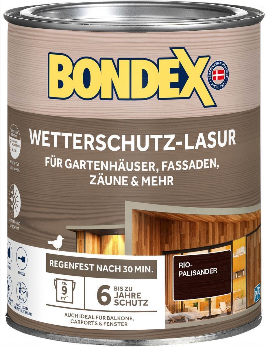 Bondex Holzschutzlasur BONDEX Wetterschutz-Lasur für Aussen, Holz-Schutz, UV-Schutz, seidenma