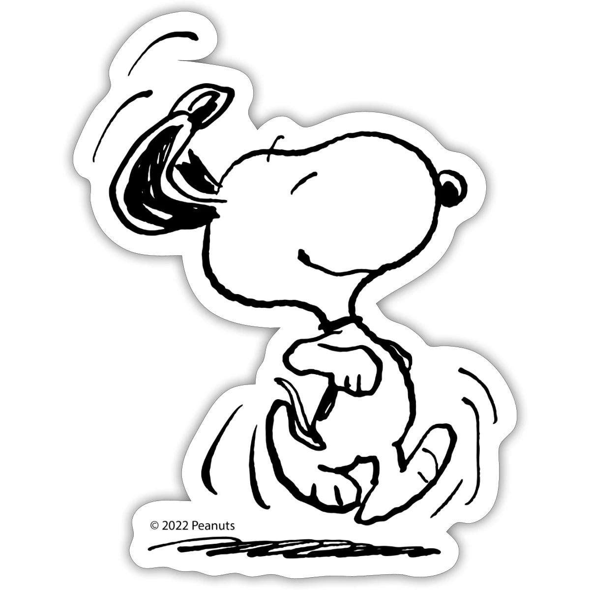 Spreadshirt Aufkleber Peanuts Snoopy Freut Sich Sticker Aufkleber
