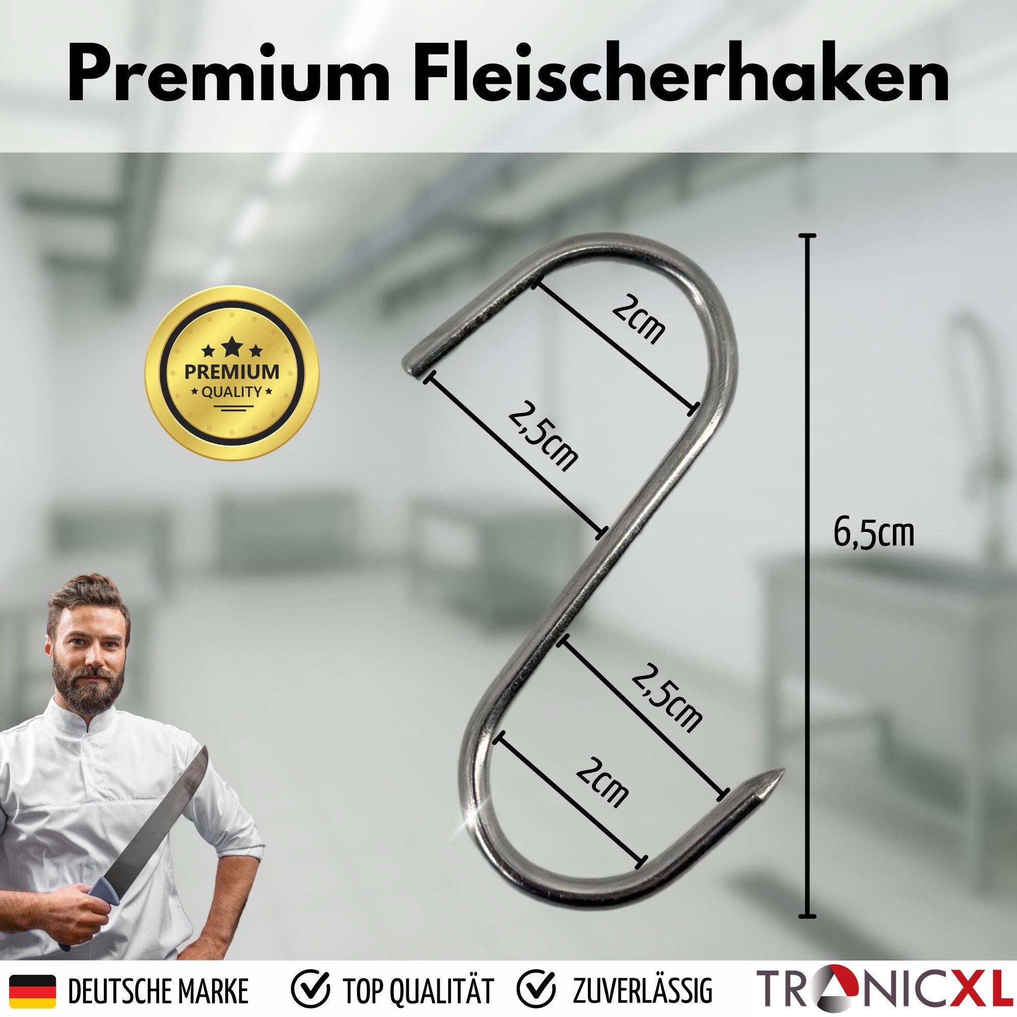 TronicXL S-Haken 10 S-Haken Fleischhaken Edelstahl günstig online kaufen