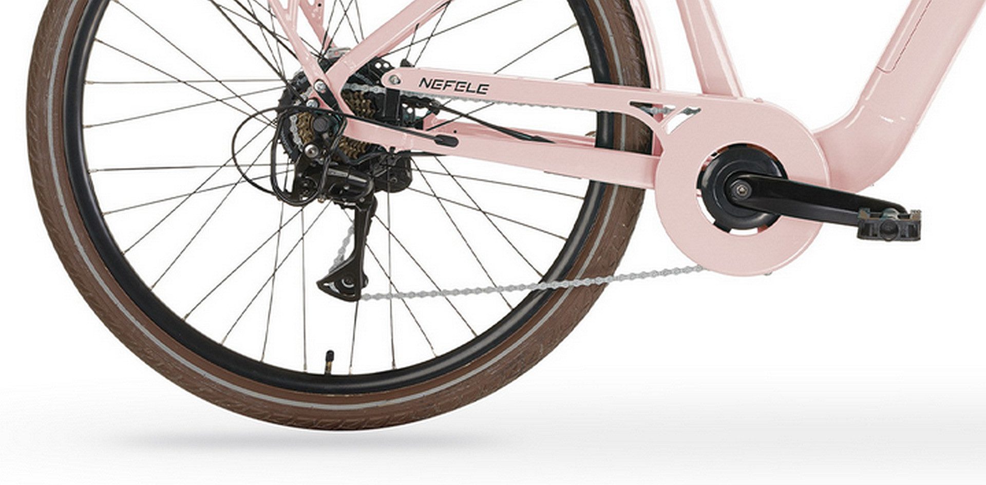 MBM E-Bike, 7 Gang 7-Gang Shimano Acera Schaltwerk, 7-Gang Shimano Acera Schaltwerk, Bürstenloser, wartungsfreierEtrotek Heckmotor 45Nm, 540 Wh, Elektro-Citybike NEFELE 26 Zoll