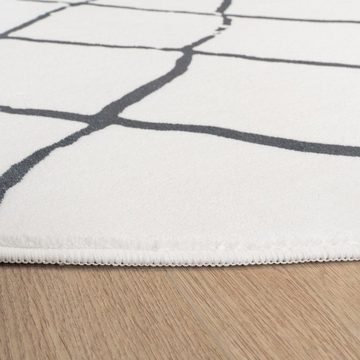 Teppich Wohnzimmer Teppich Esszimmer Rund Kurzflor Skandi Motiv Boho Style, TT Home, rund, Höhe: 12 mm