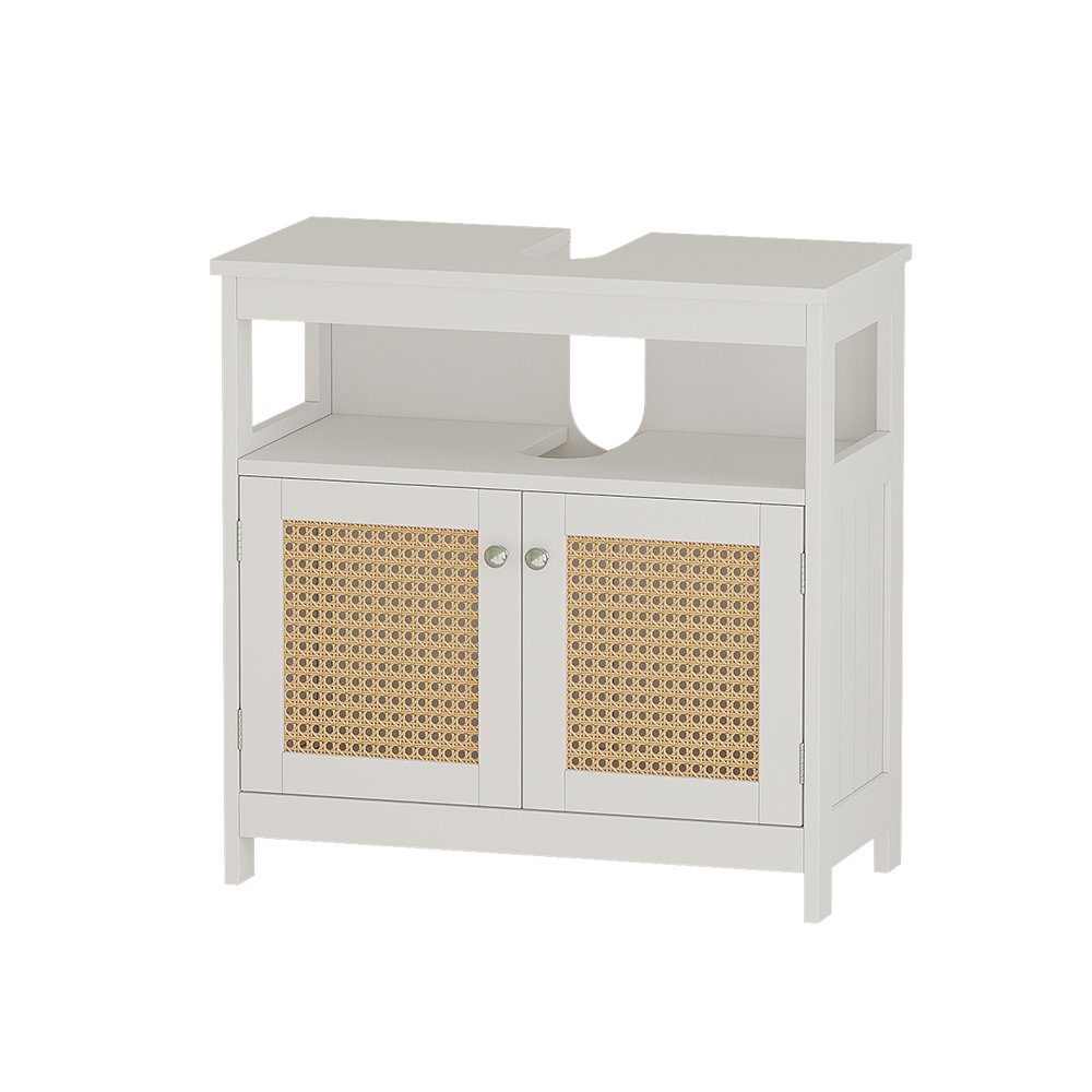 Vicco Waschbeckenunterschrank Rosario Weiß 60 x 60 cm mit 2 Türen und Offen günstig online kaufen