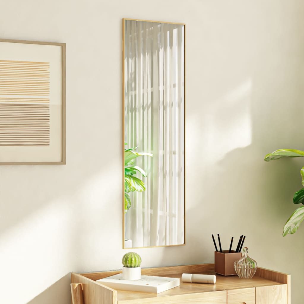 vidaXL Spiegel Türspiegel Golden 30x100 cm Glas und Aluminium Wandspiegel B günstig online kaufen