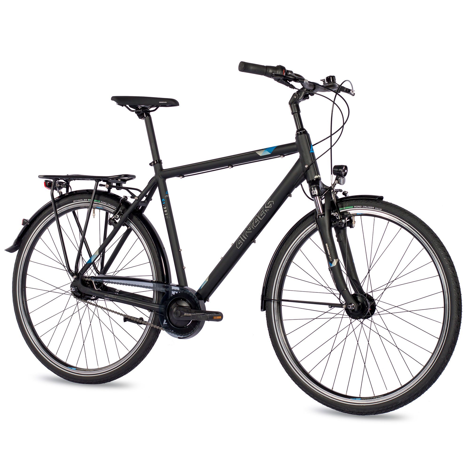 Airtracks Cityrad Herren City Fahrrad 28 Zoll Cityrad CI.2820, 7 Gang SHIMANO NEXUS Schaltwerk, Nabenschaltung, Schwarz Matt - Rahmenhöhen 52 cm & 56 cm » Modeljahr 2026