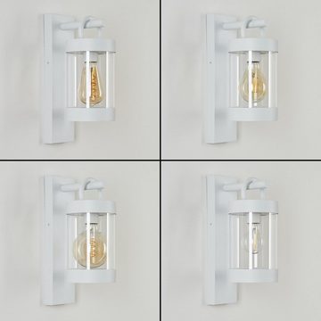 hofstein Außen-Wandleuchte Sensor Aussen Wand Lampen weiß Balkon Hof Terrassen Haus Tür Einfahrt