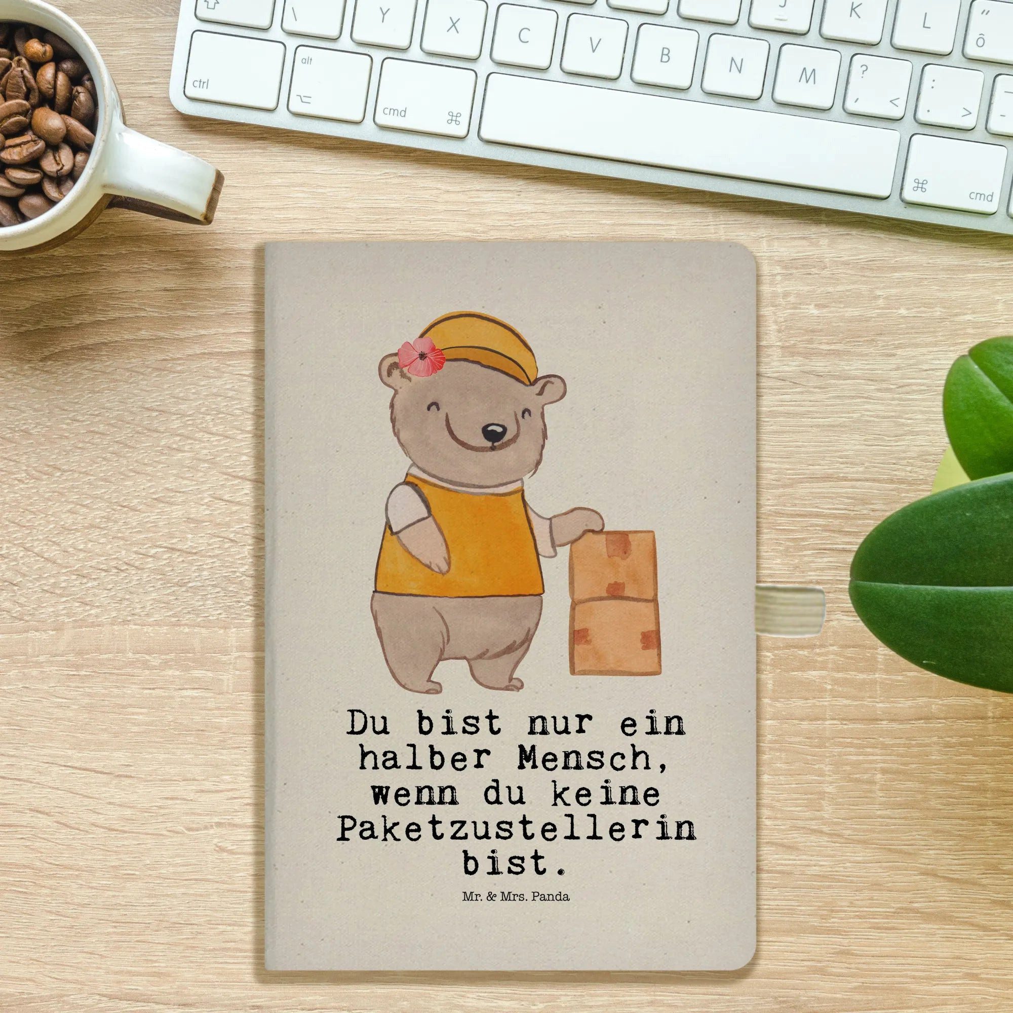 Thumbnail - Mr. & Mrs. Panda Notizbuch Paketzustellerin Herz - Transparent - Geschenk, A5 Notizbuch Mit Spru Mr. & Mrs. Panda, Inspi...