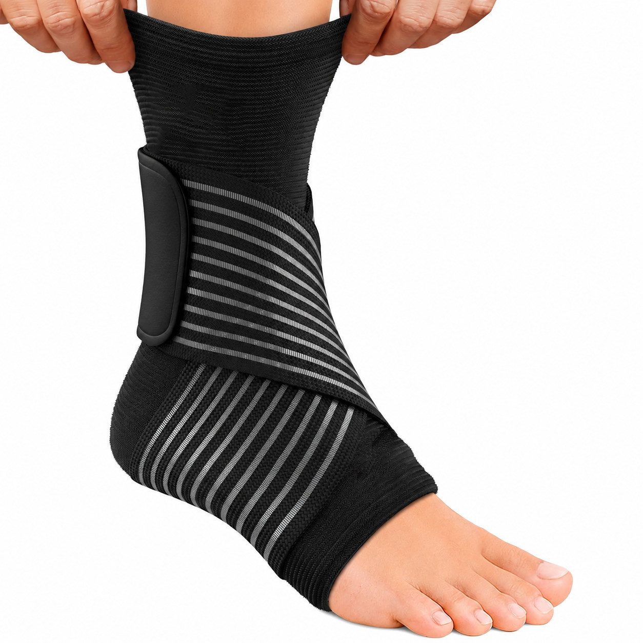 Fyrove Sprunggelenkbandage Sprunggelenkbandage Knöchelbandage Knöchelbandage Sprunggelenk (Fußgelenk Bandage Bandage Fußgelenk orthopädisch – Sprunggelenkbandage, &Knöchelbandage für Stabilisierung, Plantarfasziitis, Achillessehne), verstellbarer Riemen,