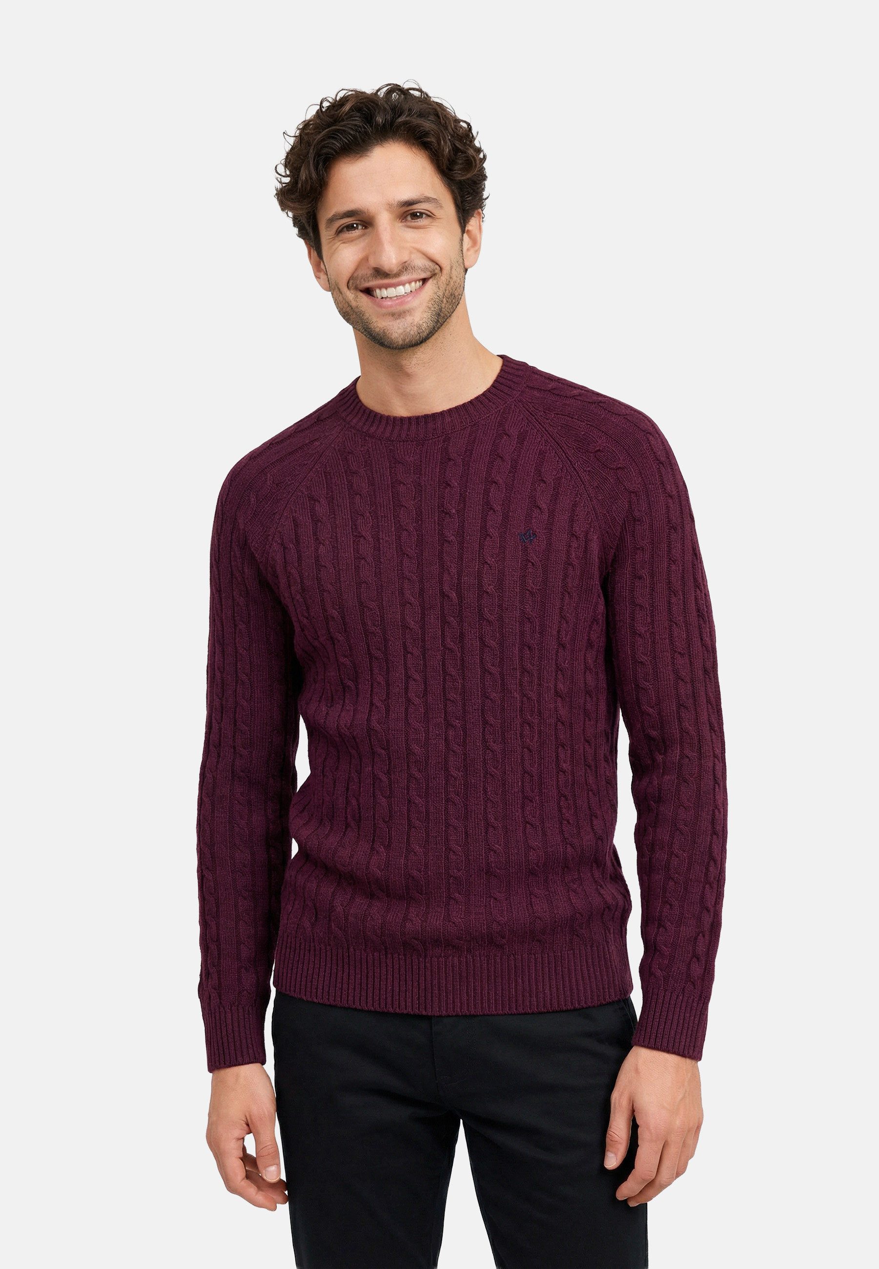Kronstadt Strickpullover Herren KSFlynn Strickpullover Herrenpullover Strickpullover mit zeitlosem Zopfmuster