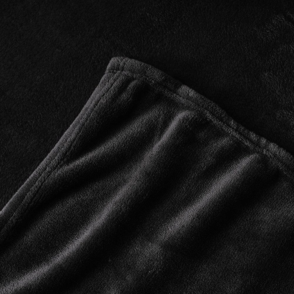 Flauschig Sofa 150*200) decke Decke - Kuscheldecke GelldG Warme Wohndecke Fleece Decke, Grau Schwarz(