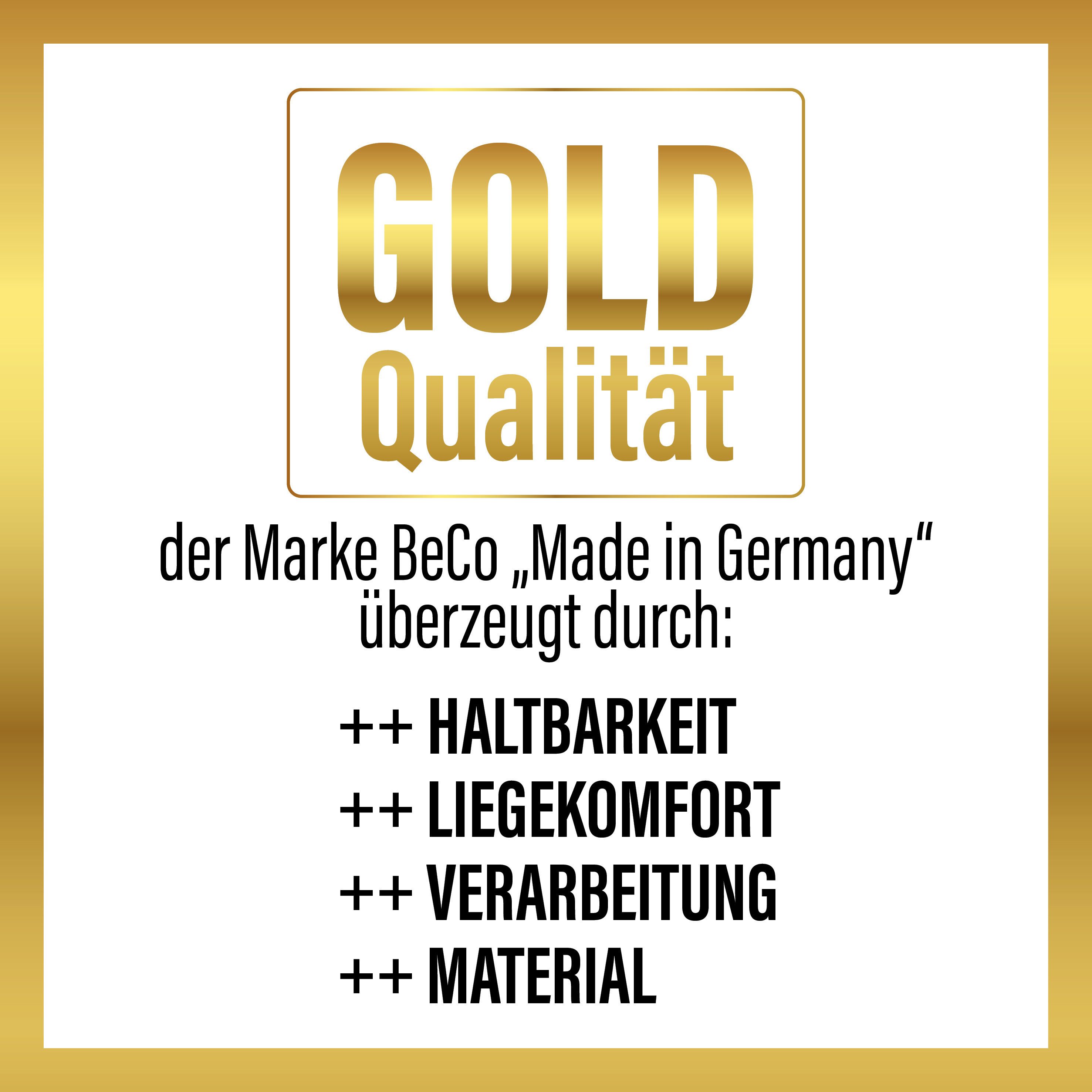 Hybridschaum-Matratze Feel Like Latex ONE KS - GOLD, Matratze 90x200 cm, 140x200 cm und mehr, Beco, 21 cm hoch, Ergonomischer Hybridschaum mit komfortabler Feel Like Latex Auflage