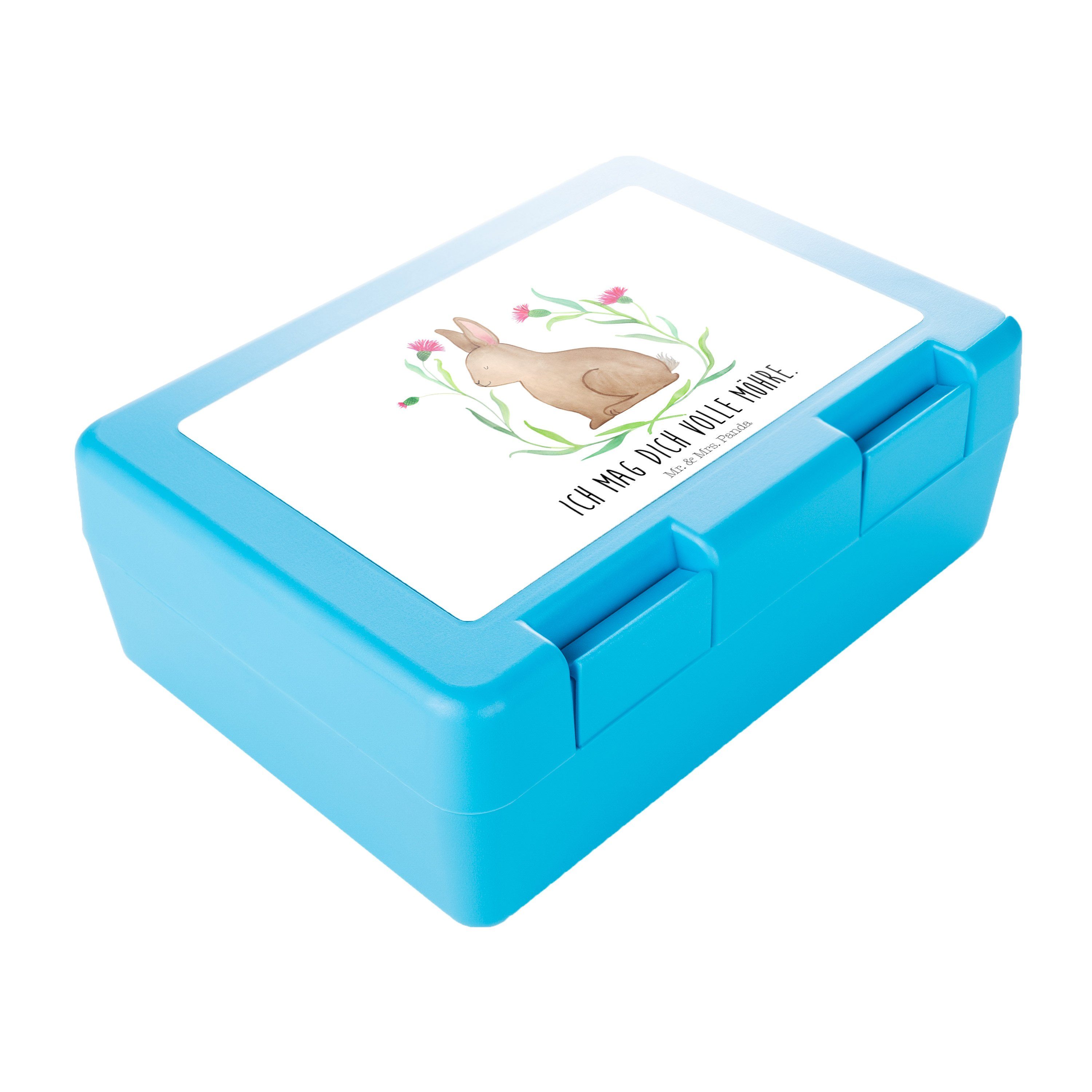 Kunststoff, - - box, Lunch Brotbox, Hase Os, Butterdose (1-tlg) Mrs. Ostern, & Premium Grüße, sitzend Mr. Panda Weiß Geschenk,