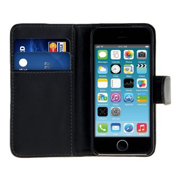 kwmobile Handyhülle Wallet Case Hülle für Apple iPhone SE (1.Gen 2016) / 5 / 5S, Cover Flip Tasche mit Kartenfach