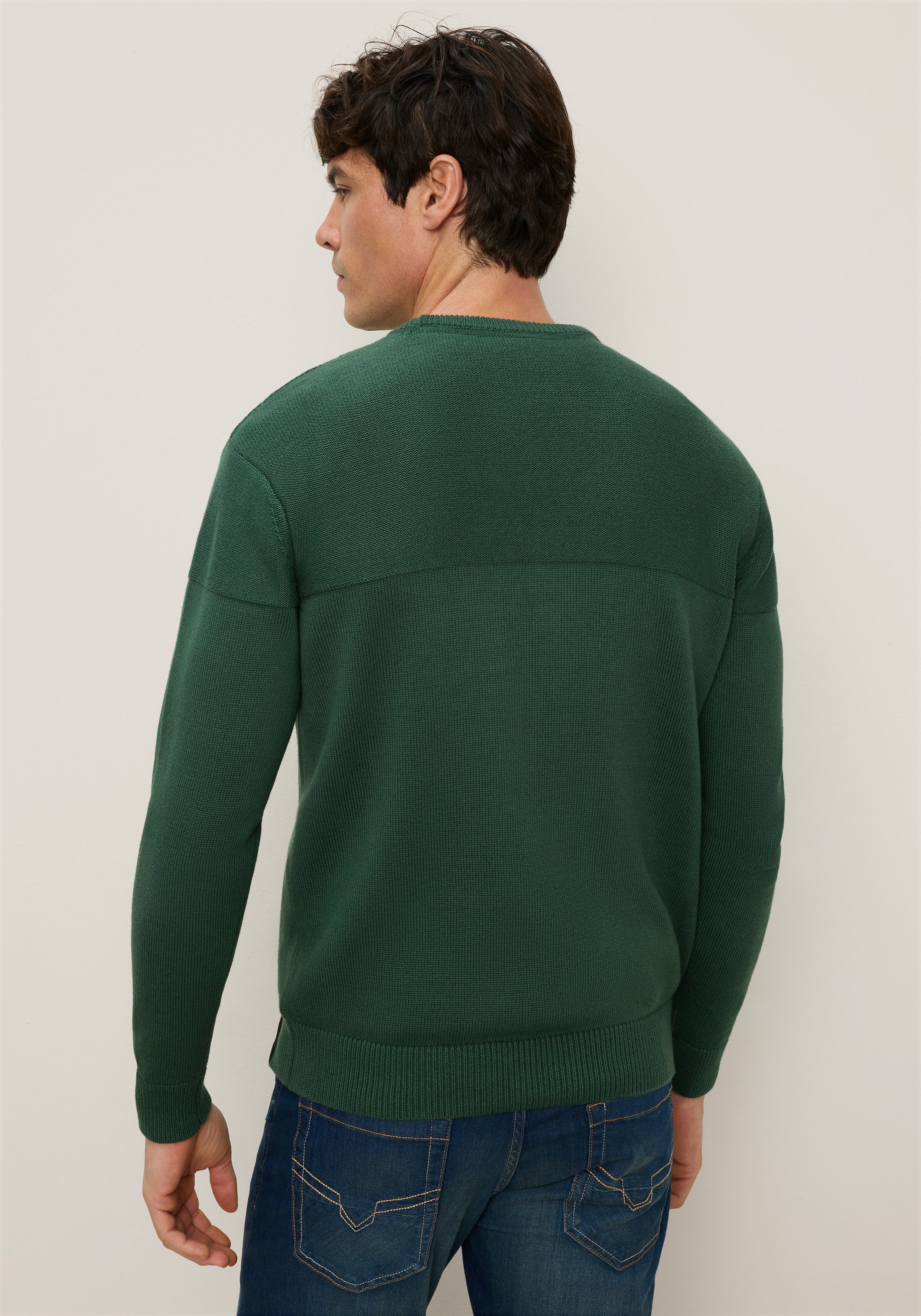 Man's World Rundhalspullover Neuen Kollektion! Highlight 2 Strickstrukturen aus Strick, mit Rippbündchen am Ausschnitt, reguläre Passform – Bild 3 von 5