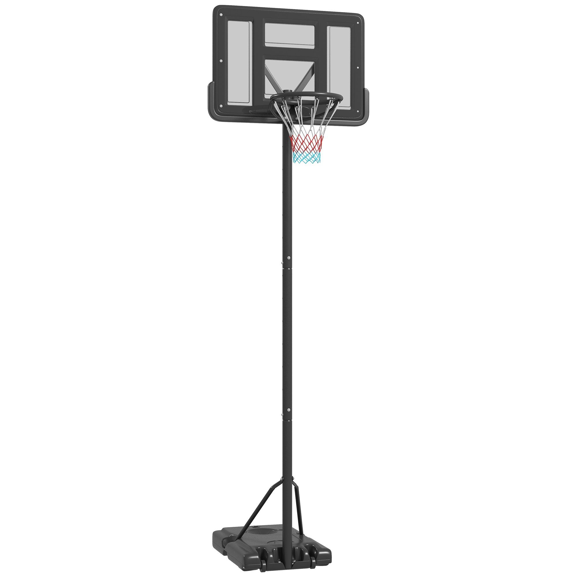 SPORTNOW Basketballständer 195-370 einstellbare Stahl cm Basketballkorb Ständer, Höhe Höhenverstellbarer mit 1-St., (Set, Basketball-Backboardständer)
